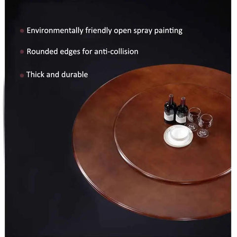 Round Wooden Lazy Susan Turntable For Dining Table With Smooth 360 Degree Two Way Rotation Anti Slip Feet Eco Friendly Hardwood