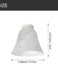 4 Pack Bell Shaped Alabaster Glass Ceiling Fan Light Covers Replacement Globes For Transitional Style Fans, size diagram