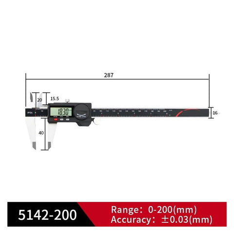 NHYWGMZG 150mm Electronic Digital Caliper Measuring Tool with Screen(SHANHR-5142-200) showing measurement scale and display.