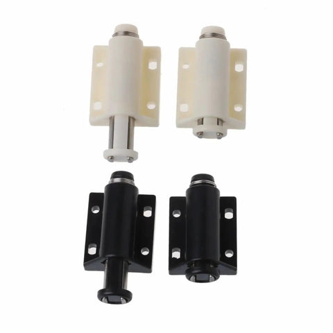 Magnetic Touch Latches 2Pcs Set For Handleless Cabinets and Cupboards, black and white surface-release latches.