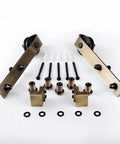 Brass Sliding Barn Door Hardware Kit In Brushed Gold Finish Heavy Duty Carbon Steel Track System With 200 Lb Weight Capacity