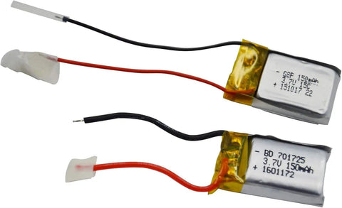 2-Pack 3.7V 150mAh Li-Poly Battery Replacement For Syma S107 S107G RC Helicopters And Mini RC Cars, 20C Discharge