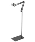 One Second Magnetic Bedside Phone Holder With Adjustable Arm For Laying Down Headboard Mount for iPhone, floor stand, black