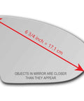 Replacement Mirror Glass With Full Size Adhesive For Golf GTI And E Golf Passenger Side View Right RH Direct Fit shows dimensions
