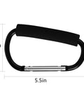 4 Pack Large 5.5 Inch D Style Carabiner Hooks With Foam Cushioned Handles For Pain Free Carrying And Everyday Use In Grocery Trips