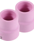 Sickly Durable Ceramic Tig Welding Torch Cups With Easy Clean Pink Nozzle Sets For Guns, two pink ceramic cups with inner threading.