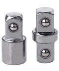 Socket sleeve adapters, 3/8 in drive, chrome-plated; dual-piece set, Amazon brand.