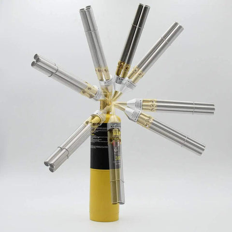 Triple Head MAPP Torch With Metal Body, 360 Degree Swivel Flame, Triple Tube Design Delivers Hotter Heat For Quick Soldering, Flexible Flame