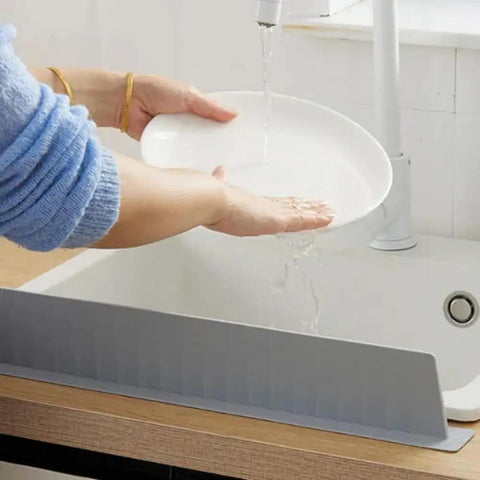 Silicone Sink Splash Guard Baffle For Splash-Proof Protection Heightening Countertop Edge Guard Light Grey Kitchen Accessory