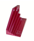 Digital Caliper, Micrometer Bevel Block Gauge Angle Finder Protractor in red, measures angles up to 45°, sturdy design.