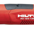 Professional Grade 1300W 230V Angle Grinder Featuring 125MM Disc Size For Lightning Fast Metal Cutting And Rock Solid Grinding Built Tough Badass Workhorse, side view showing handle and disc.