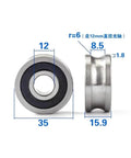 Heavy Duty Ball Bearing Roller Featuring Glides Like Fresh Butter V Groove Wheel For Sliding Gate Casters And Heavy Load Trolleys With Built Tough Lfr5201 Bearings And Open Steel Pulley Setup, showing diameter measurements.