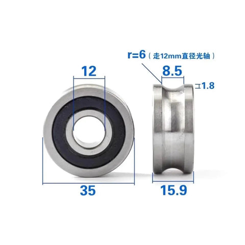 Heavy Duty Ball Bearing Roller Featuring Glides Like Fresh Butter V Groove Wheel For Sliding Gate Casters And Heavy Load Trolleys With Built Tough Lfr5201 Bearings And Open Steel Pulley Setup, showing diameter measurements.