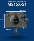 X Y Fine Adjustment And Rotational Base For Dino Lite Microscope details with dimensions and black finish