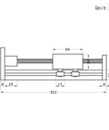 Technical drawing of Garage Grade No Fuss Heavy Duty 400Mm Travel Linear Rail Guide With SfU1605 Ballscrew And Nema23 Stepper Motor.