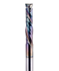 SpeTool UP&Down compression router bit, close-up view, 1/4 in shank, 3 in OVL, carbide spiral, TAC coating
