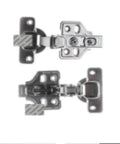 Four Pack 304 Stainless Steel Hydraulic Soft Close Cabinet Hinges With 35mm Cup Dia showing top view of two hinges.