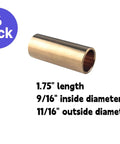 Brass Trailer Leaf Spring Bushing Kit For Double Eye Axles 9/16 Inch ID 11/16 Inch OD 1 3/4 Inch Long, 16 pack displayed
