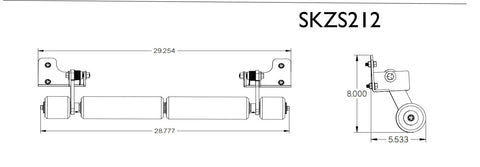 Technical diagram of Pro Grade Lawn Stripe Kit For Lazer Z 60 Inch Decks Rear Deck Mounted Roller Striping Kit With All Hardware Included