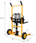 Heavy Duty Hydraulic Material Lift Stacker With Adjustable Forks, 440 Lbs Manual Pallet Jack Lift Cart For Warehouse Garage use, front view.