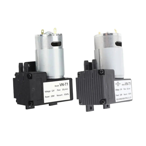 Dead Quiet Micro DC Vacuum Pump With Built In Pressure And Vacuum Gauges, compact dual motor design for heavy duty pipeline work.