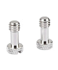 Honest Workhorse Standard Quarter Twenty Slotted Screws Brass Nickel Plated 17 Mm Long Heavy Duty Camera Mounting Hardware reliable fasteners in close-up.