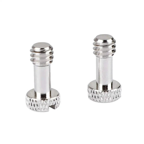 Honest Workhorse Standard Quarter Twenty Slotted Screws Brass Nickel Plated 17 Mm Long Heavy Duty Camera Mounting Hardware reliable fasteners in close-up.