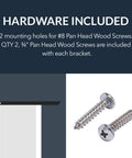 Beefy Hidden Island Countertop Support Bracket hardware with mounting screws and bracket diagram.