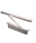 Concealed Hydraulic Buffer Hinge With Soft Close for Cabinets and Doors showing thickened body design in silver finish