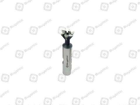 Buyohlic HSS dovetail cutter end mill, 3/8-inch shank, 45° double-edged, front view