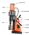 Heavy Duty Portable Magnetic Drill With Straight Up 2500W Power features labeled components and design for metal cutting tasks.