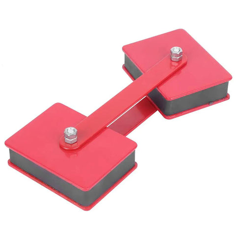 Heavy Duty Welding Magnet Holder Clamps Multi Angle Positioner Locator Tool For Electric Scribing Pipe Fabrication And Industrial Jobsites close-up of red steel clamps