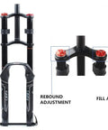 Beefy Front Suspension Fork For Mountain Bikes 26 27.5 29, 130mm Stroke, Straight 1-1/8 Steerer, with rebound adjustment