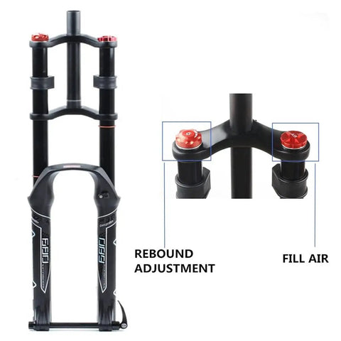 Beefy Front Suspension Fork For Mountain Bikes 26 27.5 29, 130mm Stroke, Straight 1-1/8 Steerer, with rebound adjustment