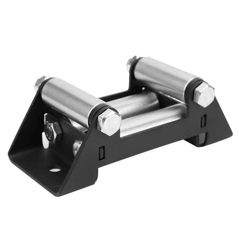 Heavy Duty 12 Volt Electric Winch With 4500 Lb Pulling Capacity Perfect For Off Road Recovery And Vehicle Towing Jobs On Any Trail roller fairlead mount in metal, showcasing robust design for winch systems.