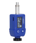 Heavy Duty Portable Digital Hardness Tester Featuring A Tungsten Carbide Impact Anvil And Built In Alloy Library For Quick Draw Testing And Rock Solid Knockout Accuracy Across All Metals, blue handheld design with display.