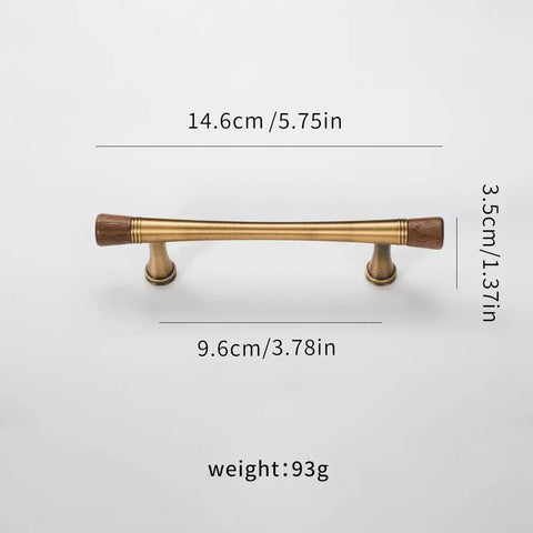 Six Pack Antique Brass Walnut Cabinet Pulls And Knobs Set for Kitchen Cabinets with 3.78 Inch Hole Center