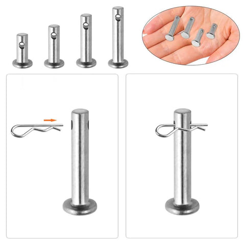 60 Piece Stainless Clevis Pins Set With Holes - M3, M4, M5 Flat Head Location Pins, T-Shape And Round Pins, 12 Sizes