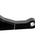 High Clearance Boxed Rear Radius Rods Arms For Polaris RZR XP 1000 And RZR XP 4 1000, 2017 To 2023, Aluminum And 304 Stainless Steel, Powder Coated Finish, Built Tough For Off Road Suspension Upgrade. Close-up black boxed rear radius rod with bushing end