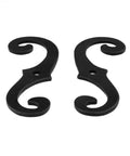 Top Shelf Cast Iron Shutter Dogs With Rust Resistant S Hook Exterior Hardware And Included Mounting Bolts 6.5 Inch Dark Matte Coat, pack of 2.