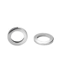 Two stainless steel mag washers for automotive use; silver, standard size.