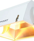 8 Inch Air Cooled Reflector With Lens For Serious Heat Management And Top Notch Reflectivity, showing white steel housing and flanges