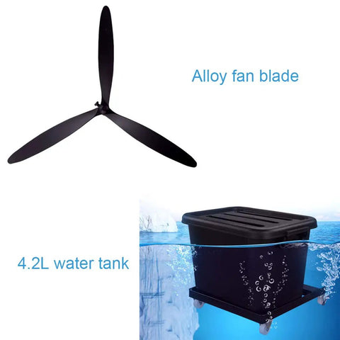 Industrial Mist Spray Fan With Adjustable Height And Three Speed Settings Knocking Out Summer Swelter For Bars And Backyards Heavy Duty Commercial Air Circulator Cooler With Alloy Blade And 4.2L Water Tank.
