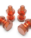 4 Pack M8 60mm Hex Bolts Kit With Nuts, Flat Washers And Spring Lock Washers In T2 Conductive Pure Copper Hex Head Screws