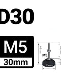 Tough As Nails Adjustable Articulating Lathe Legs With Swivel Base And Rock Solid Lock For Zero Wobble Shop Setup Easy Height Tweak Rust Proof 30mm M5 M6 Pad Set Of Four showing M5 30mm leveling pad with dimensions