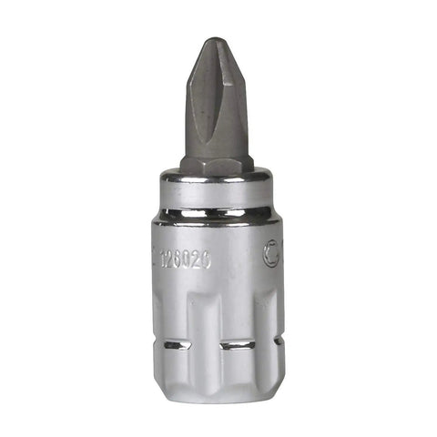 Phillips bit from the 39 Piece Pass-Thru Bit Socket Set For 1/4 And 3/8 Inch Drives With Hex, Slotted, Phillips And Torx Sockets