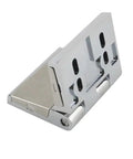 Built Like A Truck Zinc Alloy Pivot Hinge For Industrial Heavy Duty Electrical Enclosure Boxes And Secure Gate Latching Hardware Corrosion Resistant Matte Finish Unit, side view showing hinge mechanism.