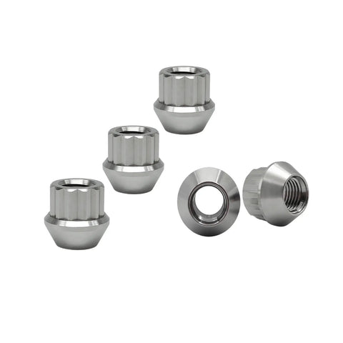 Ultra Lightweight Titanium Lug Nuts 12 Point Stud Lock For M12 And M14 Wheels Open End 20 Pack Aerospace Grade GR5 6AL4V