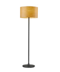 Scratch Resistant Matte Black Floor Lamp with Tulip Base and Striped Shade, Scandinavian Inspired Minimalist Design for Bedroom, Living Room