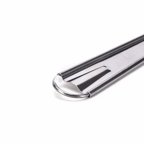 Close-up of the handle of a Stainless Steel Mini Egg Whisk And Handheld Milk Frother Foamer, showing durable stainless steel material.